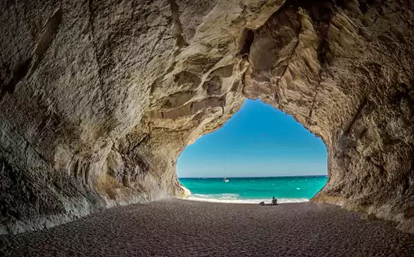 The Stunning View of Cana Luna Beach and Supramonte Mountains