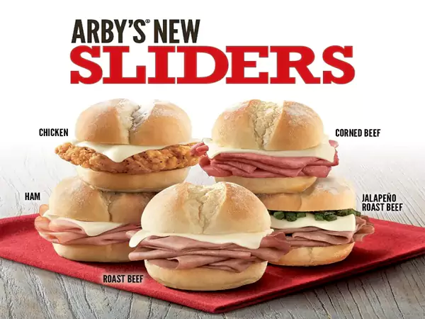 Arby’s Sliders menu 