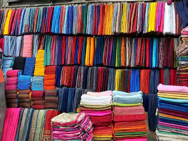 Fabrics at Gandhi Market Delhi nearest metro