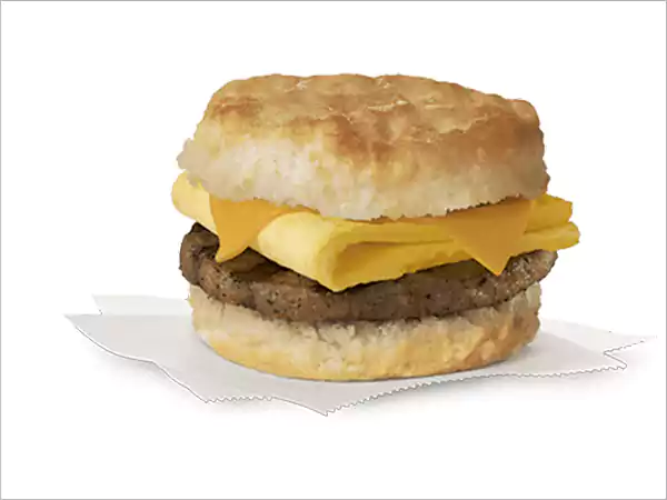 Sausage egg and cheese biscuit