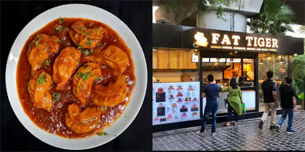 White red sauce Darjeeling momos at Fat Tiger