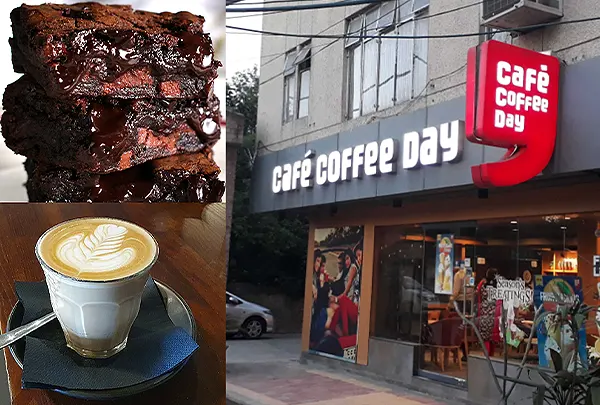 Fudge Brownie and Cafe Latte at Café Coffee Day