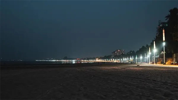 Juhu Beach at night